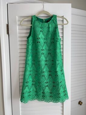 Talbots Green Lace Sleeveless Mini Dress